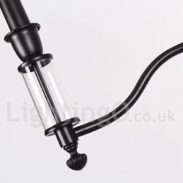 6 Light Black Retro Contemporary Candle Style Chandelier