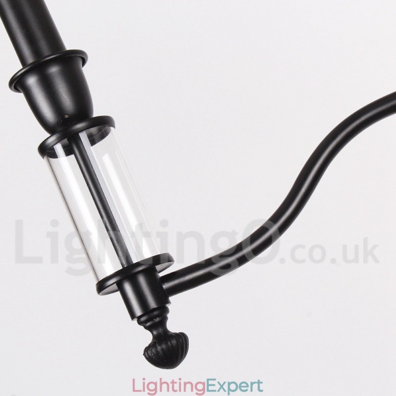 6 Light Black Retro Contemporary Candle Style Chandelier