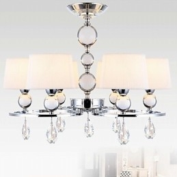Modern Contemporary Crystal Chrome Metal Chandelier