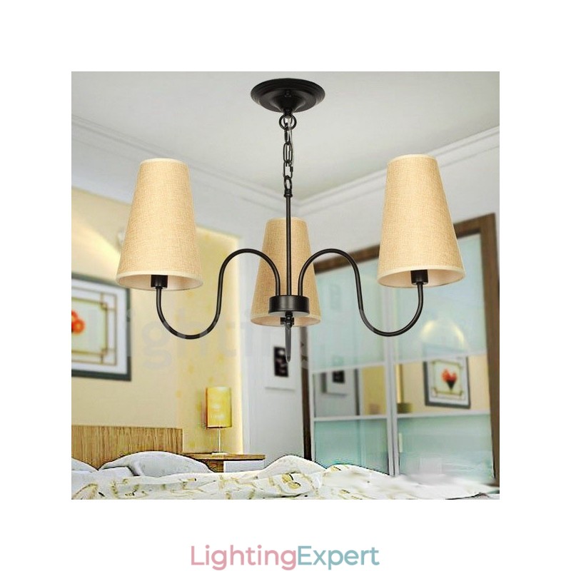3 Light Retro Mediterranean Style Candle Style Chandelier