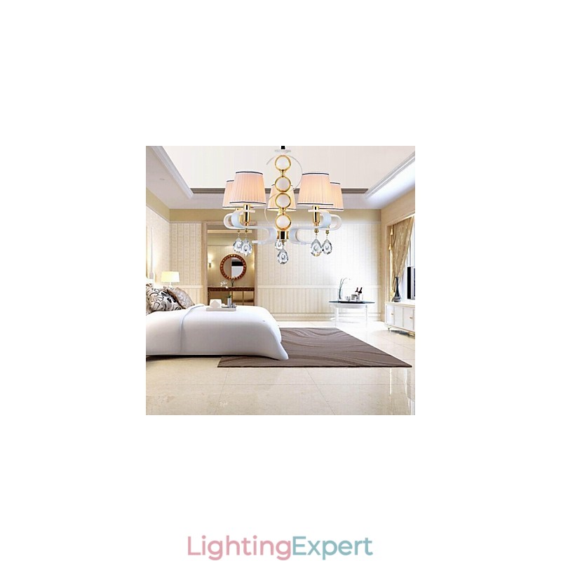 Fabric Chandelier 5 Light Modern Minimalist High Grade Lamp