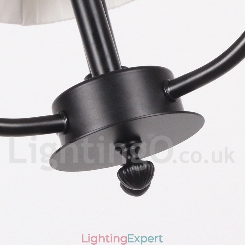 3 Light Retro Contemporary Black Candle Style Chandelier