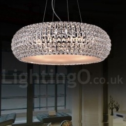 Modern K9 Crystal Ceiling Pendant Light Indoor Chandelier Drum Lighting Lamps Fixtures