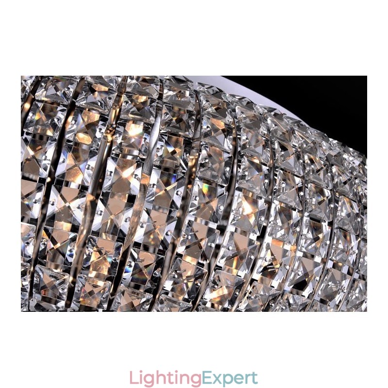 Modern K9 Crystal Ceiling Pendant Light Indoor Chandelier Drum Lighting Lamps Fixtures