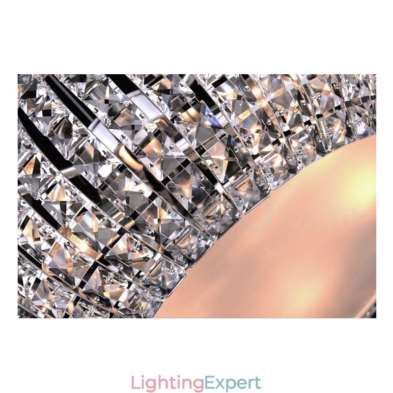 Modern K9 Crystal Ceiling Pendant Light Indoor Chandelier Drum Lighting Lamps Fixtures