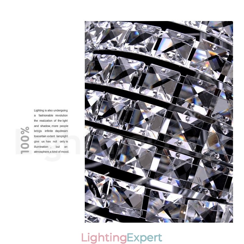 Modern K9 Crystal Ceiling Pendant Light Indoor Chandelier Drum Lighting Lamps Fixtures