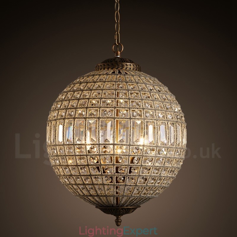 Globe Modern K9 Crystal Ceiling Pendant Light Indoor Chandelier Drum Lighting Lamps Fixtures