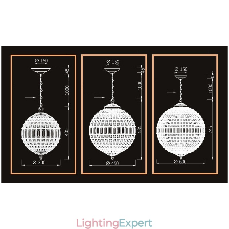 Globe Modern K9 Crystal Ceiling Pendant Light Indoor Chandelier Drum Lighting Lamps Fixtures