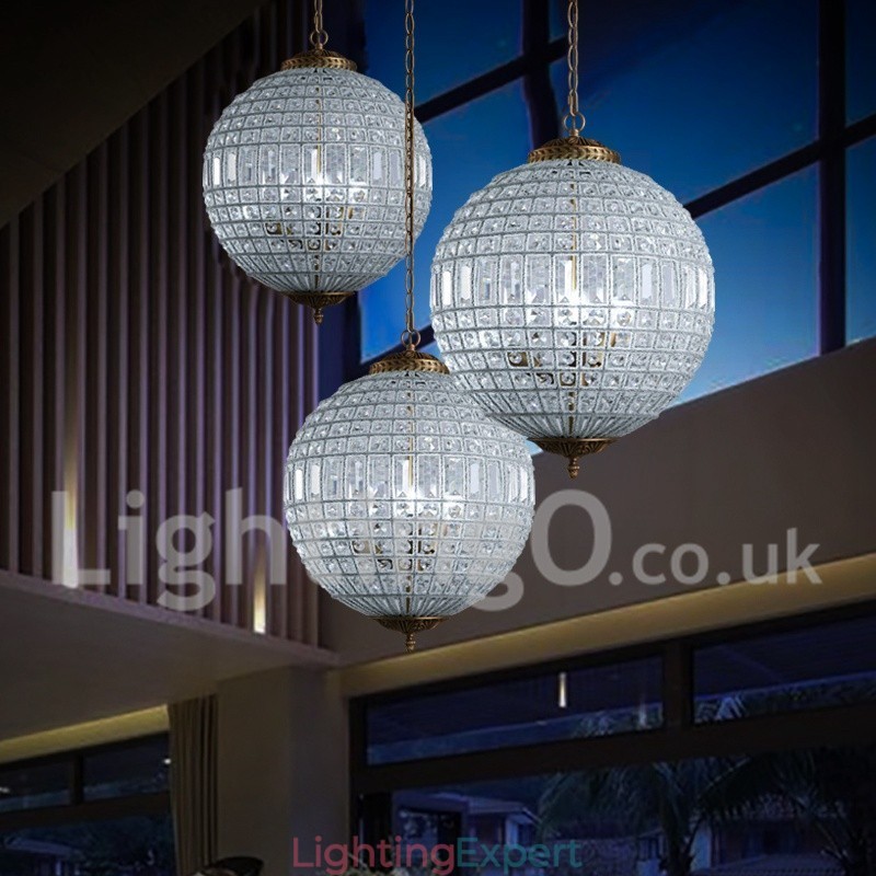 Globe Modern K9 Crystal Ceiling Pendant Light Indoor Chandelier Drum Lighting Lamps Fixtures