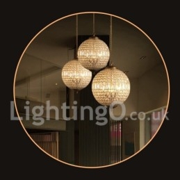Globe Modern K9 Crystal Ceiling Pendant Light Indoor Chandelier Drum Lighting Lamps Fixtures