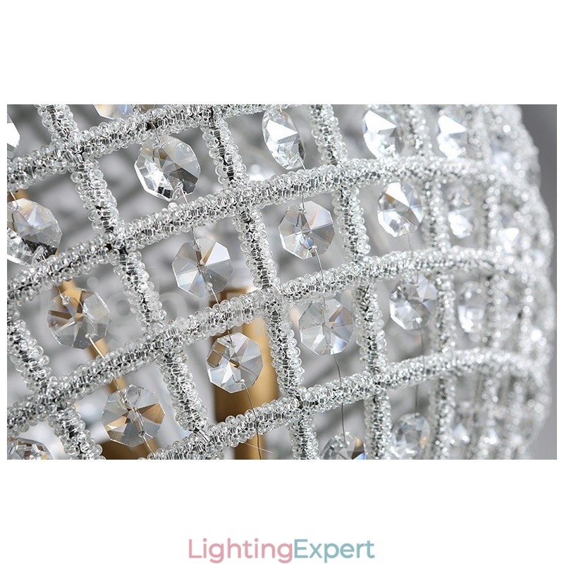 Globe Modern K9 Crystal Ceiling Pendant Light Indoor Chandelier Drum Lighting Lamps Fixtures