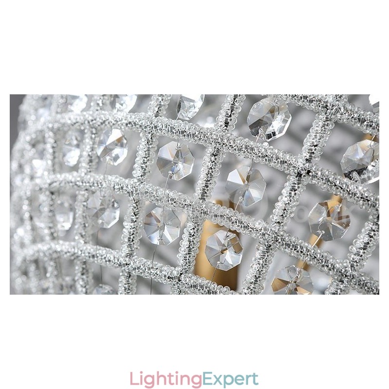 Globe Modern K9 Crystal Ceiling Pendant Light Indoor Chandelier Drum Lighting Lamps Fixtures