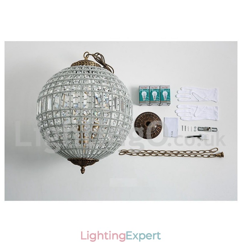 Globe Modern K9 Crystal Ceiling Pendant Light Indoor Chandelier Drum Lighting Lamps Fixtures