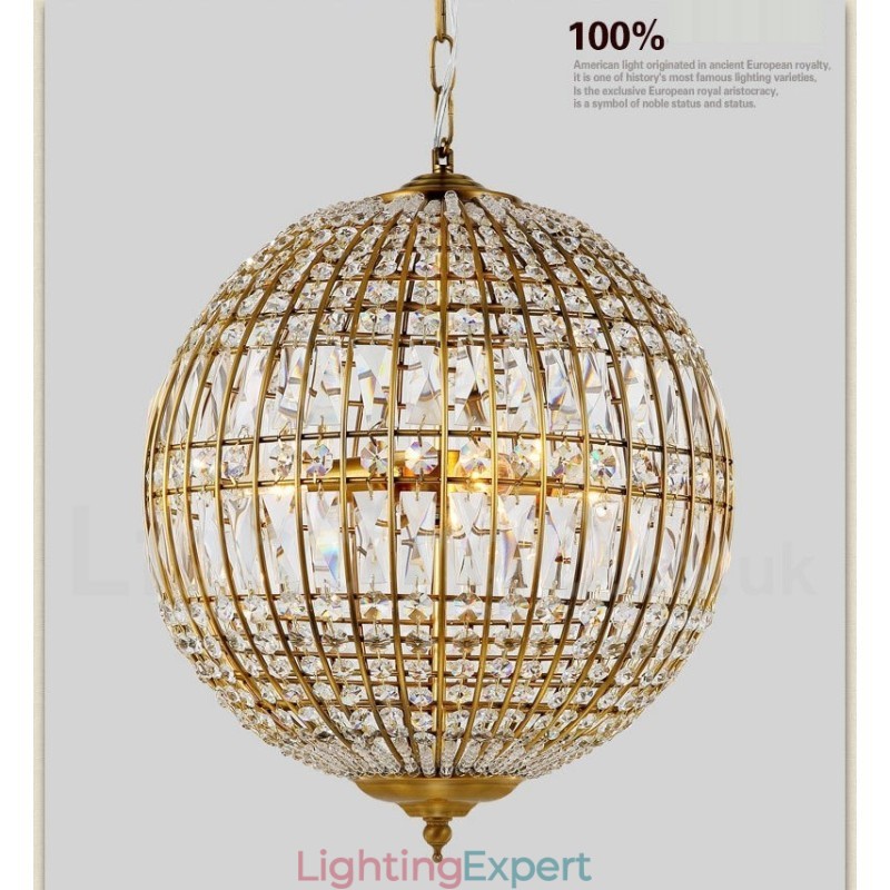 Globe Modern K9 Crystal Ceiling Pendant Light Indoor Chandelier Lighting Lamps Fixtures