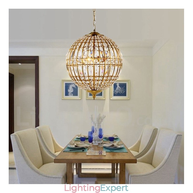 Globe Modern K9 Crystal Ceiling Pendant Light Indoor Chandelier Lighting Lamps Fixtures