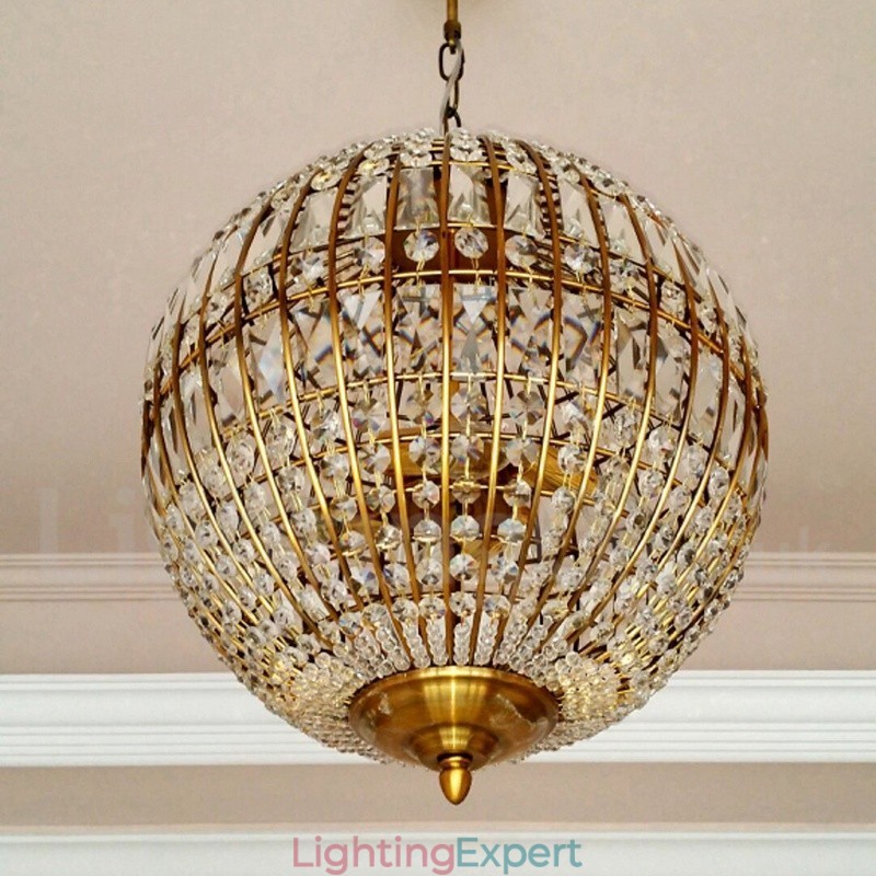 Globe Modern K9 Crystal Ceiling Pendant Light Indoor Chandelier Lighting Lamps Fixtures