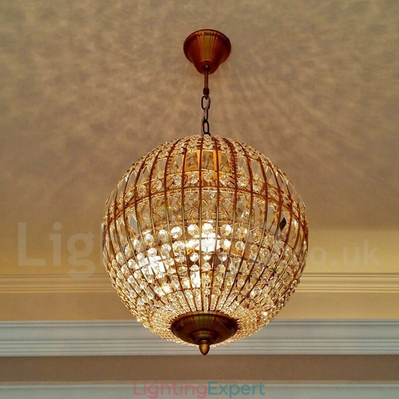 Globe Modern K9 Crystal Ceiling Pendant Light Indoor Chandelier Lighting Lamps Fixtures