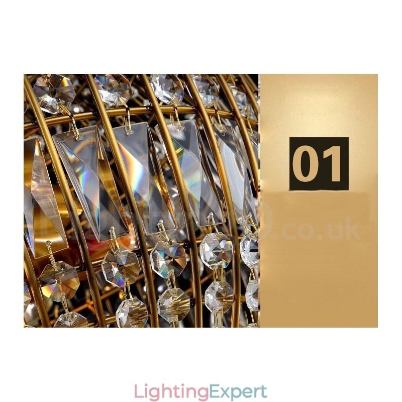 Globe Modern K9 Crystal Ceiling Pendant Light Indoor Chandelier Lighting Lamps Fixtures
