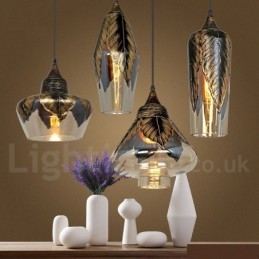 European Retro Glass Pendant Light Lounge Pendant Lamp
