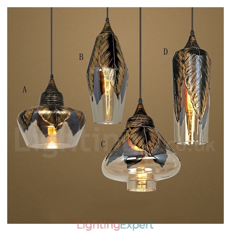 European Retro Glass Pendant Light Lounge Pendant Lamp