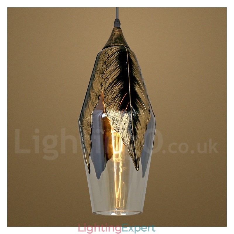 European Retro Glass Pendant Light Lounge Pendant Lamp