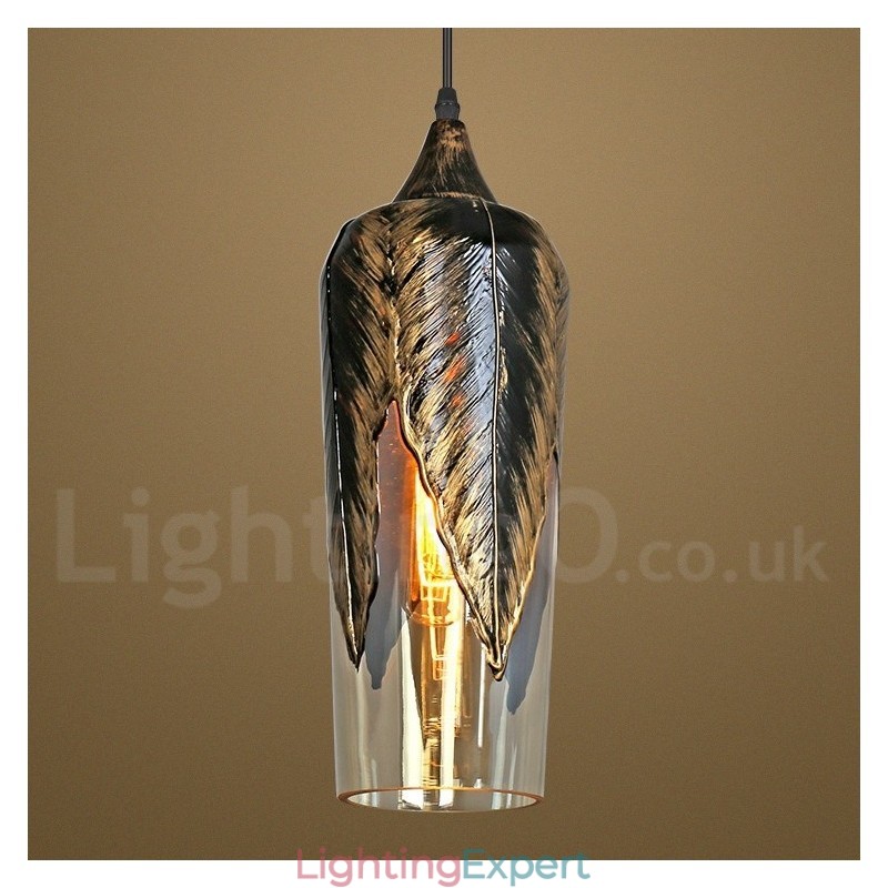 European Retro Glass Pendant Light Lounge Pendant Lamp