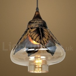 European Retro Glass Pendant Light Lounge Pendant Lamp