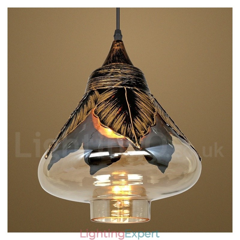 European Retro Glass Pendant Light Lounge Pendant Lamp