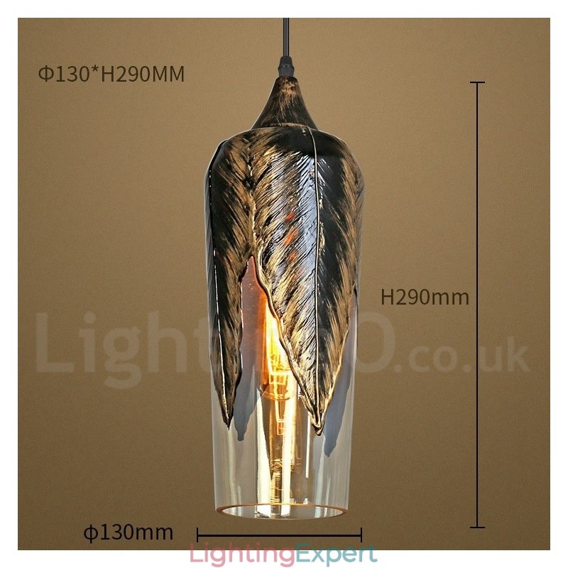 European Retro Glass Pendant Light Lounge Pendant Lamp