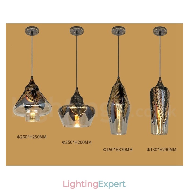 European Retro Glass Pendant Light Lounge Pendant Lamp