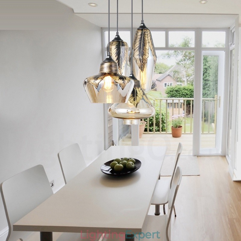 European Retro Glass Pendant Light Lounge Pendant Lamp