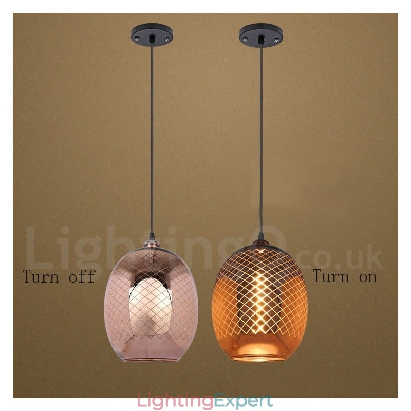 Rustic Glass Pendant Light European Cafe Pendant Lamp