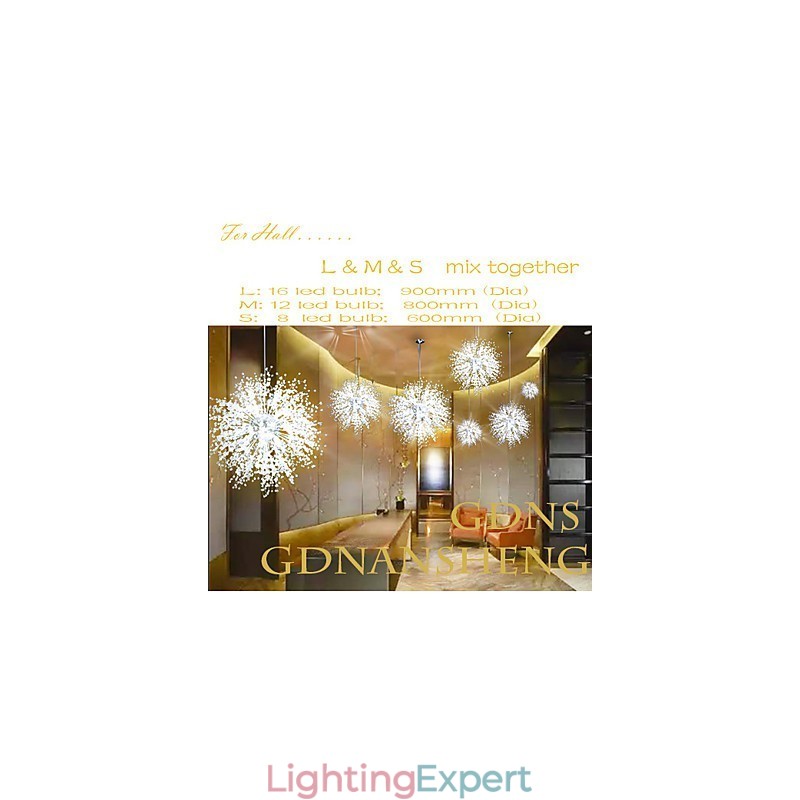 Firework Pendant Light Stainless Steel Dandelion