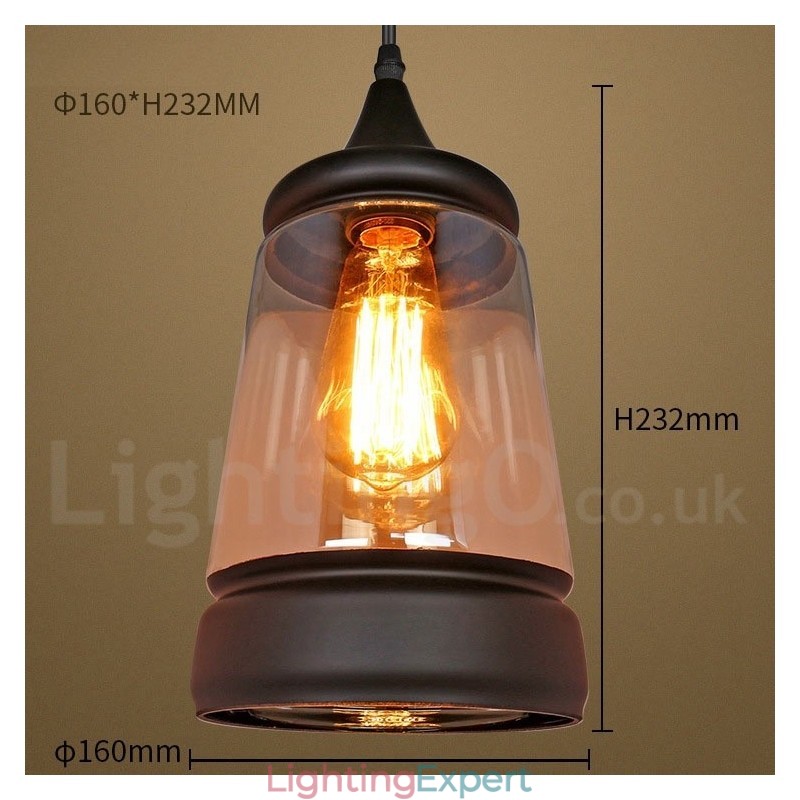 European Retro Lounge Glass Pendant Light