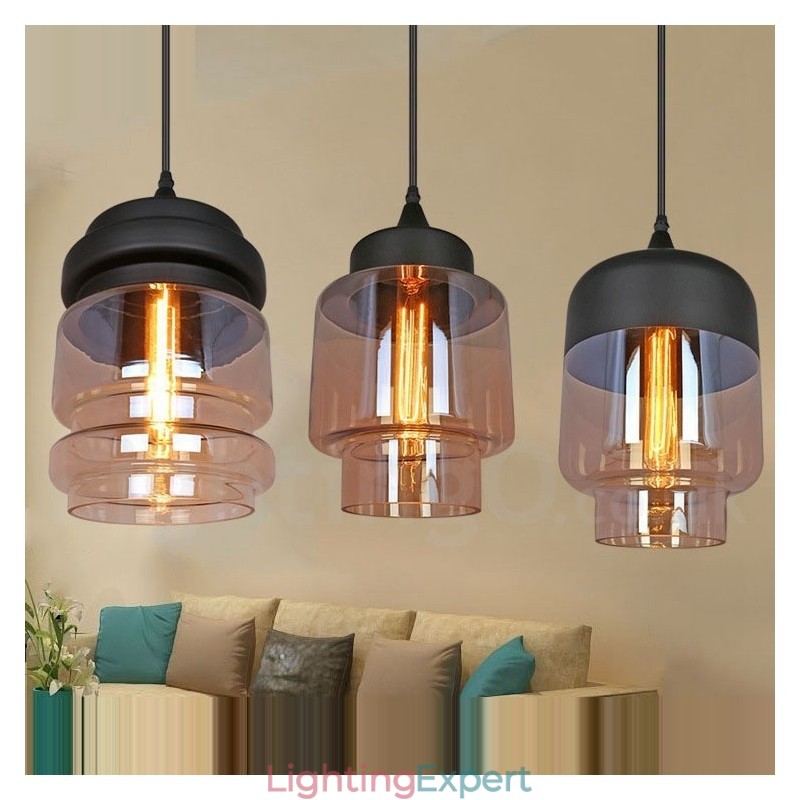 Rustic Glass Pendant Light European Lounge Pendant Lamp