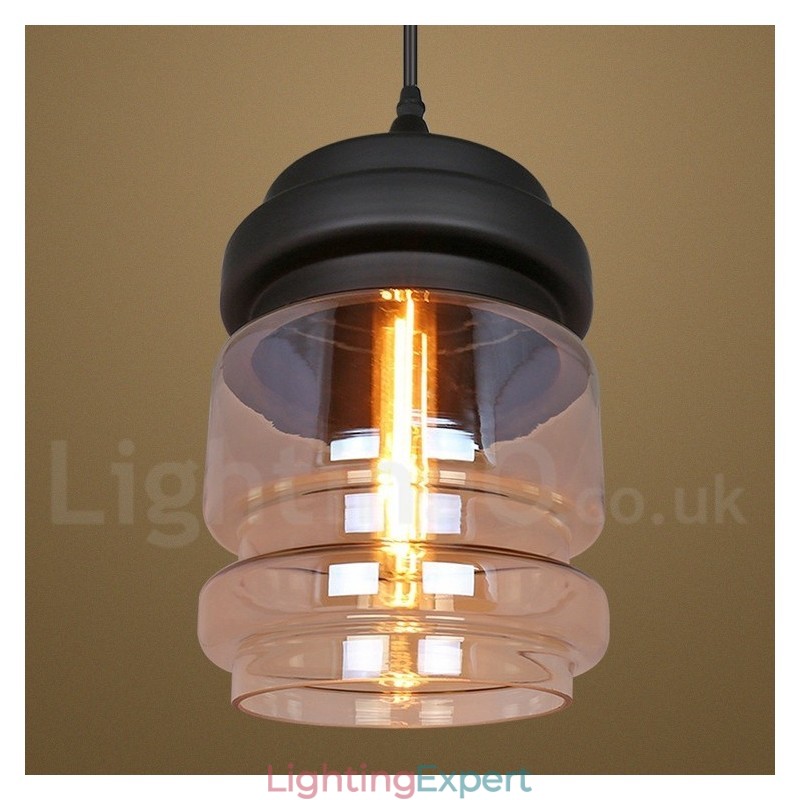 Rustic Glass Pendant Light European Lounge Pendant Lamp