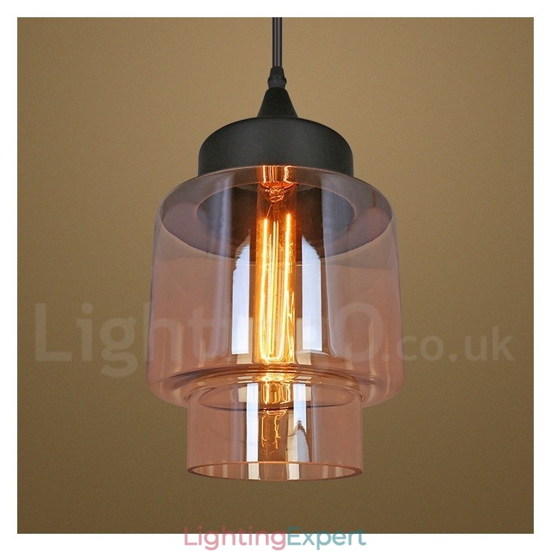 Rustic Glass Pendant Light European Lounge Pendant Lamp