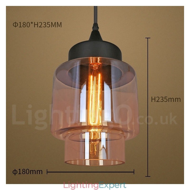 Rustic Glass Pendant Light European Lounge Pendant Lamp