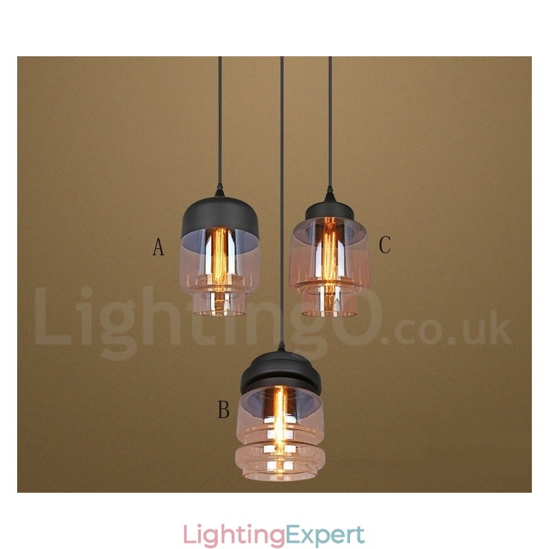 Rustic Glass Pendant Light European Lounge Pendant Lamp