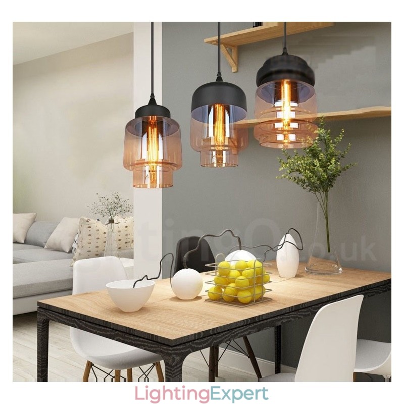 Rustic Glass Pendant Light European Lounge Pendant Lamp