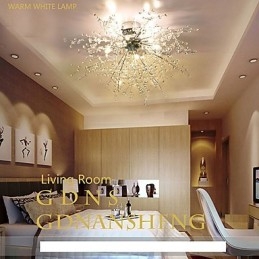 Modern Globe Crystal Chrome Metal Chandelier