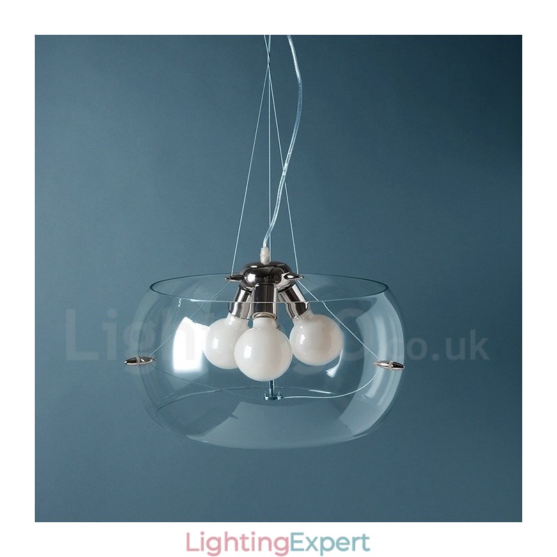 3 Light Modern Contemporary Glass Pendant Light