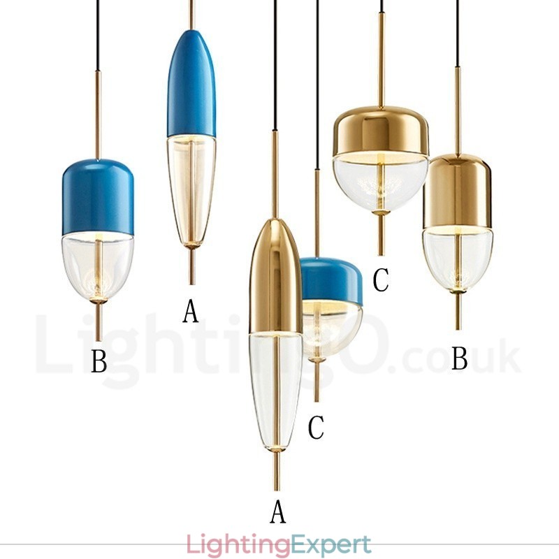 1 Light Modern Contemporary Glass Pendant Light