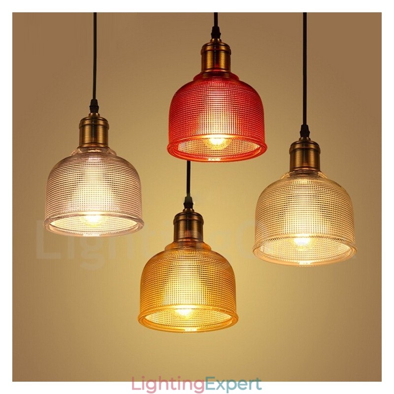 1 Light Modern Contemporary Cafe Multi Colours Glass Pendant Light