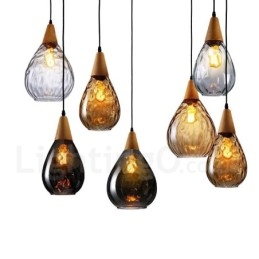 1 Light Nordic Style Modern Contemporary Glass Pendant Light