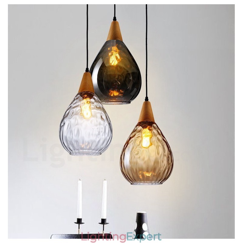 1 Light Nordic Style Modern Contemporary Glass Pendant Light