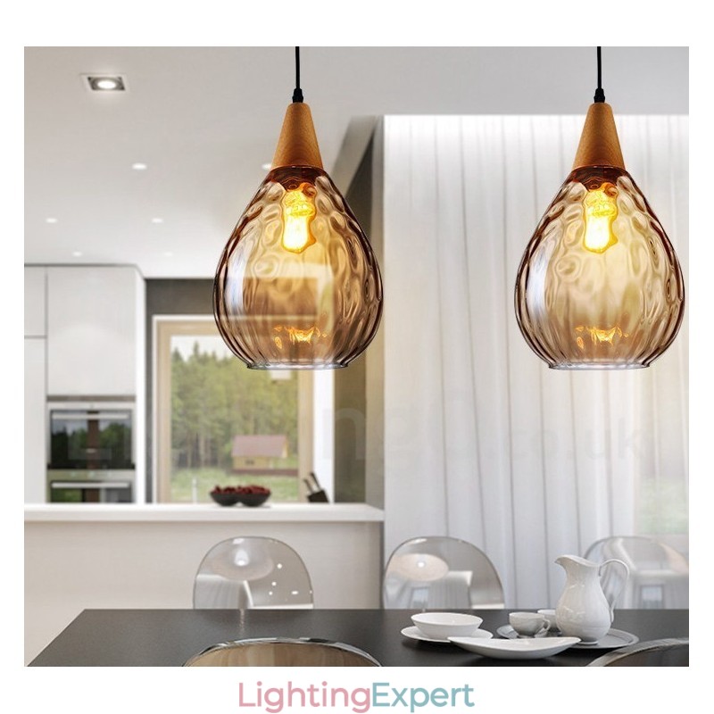 1 Light Nordic Style Modern Contemporary Glass Pendant Light