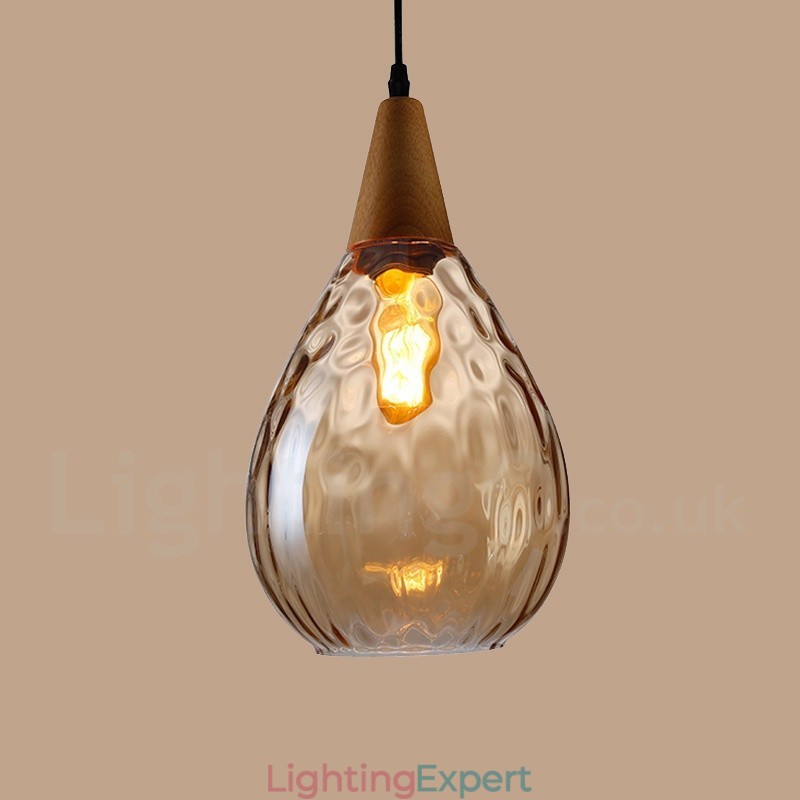 1 Light Nordic Style Modern Contemporary Glass Pendant Light