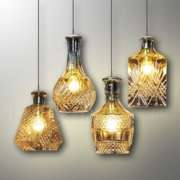 1 Light Rustic Lodge Glass Cafe Pendant Light
