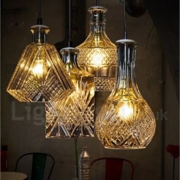 1 Light Rustic Lodge Glass Cafe Pendant Light